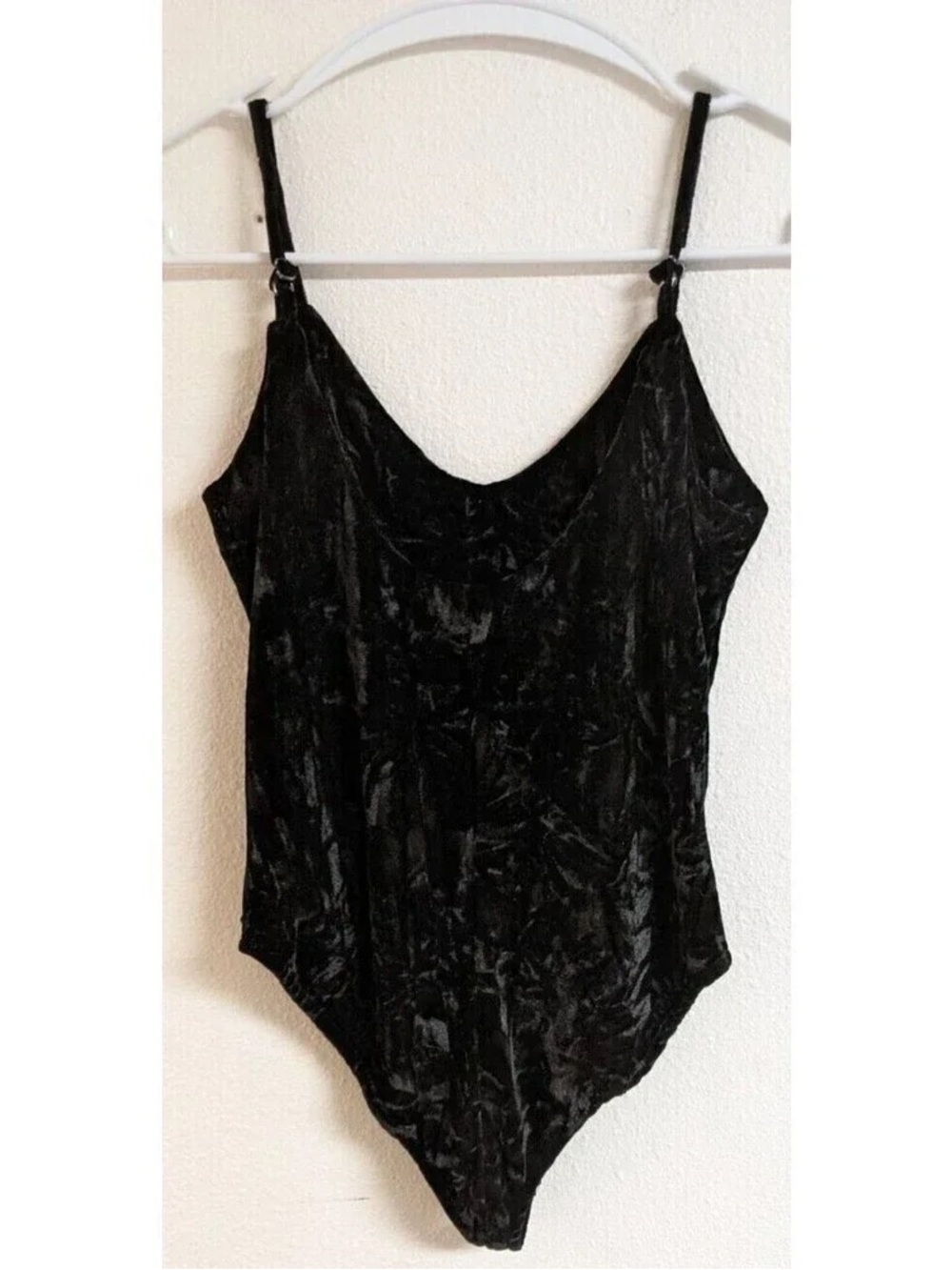 Black Velvet Cami Bodysuit - Women Tops
